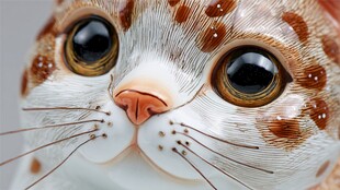 瓷制猫咪萌态特写
