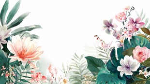 梦幻花卉绿植边框背景图