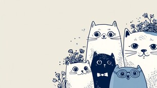 可爱猫咪插画集合