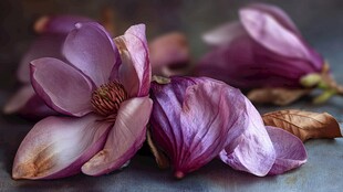 紫玉兰静物 优雅凋零之美