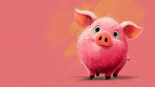 粉色萌小猪 俏皮又可爱