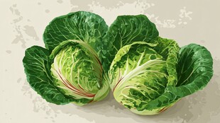 两颗鲜美的卷心菜插画