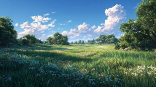夏日绿野风光