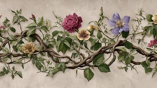 藤蔓花卉装饰图案