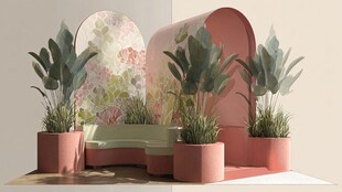 粉色系绿植景观创意设计