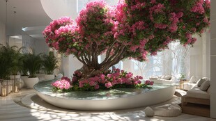 室内梦幻繁花树景观