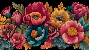 绚丽多彩花卉图案设计