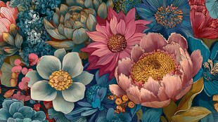 绚丽多彩花卉图案