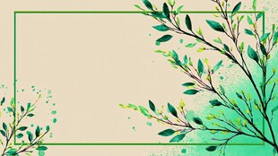 清新绿植边框背景图
