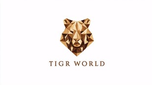 金色多边形老虎标志设计