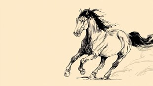 奔腾骏马手绘艺术图景
