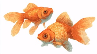 双尾金鱼灵动之姿