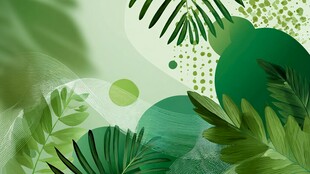 清新绿意植物背景插画