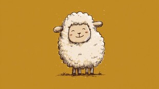 可爱绵羊插画