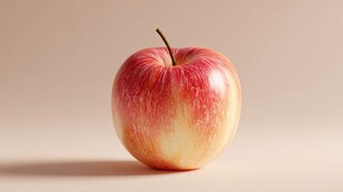 单个红苹果特写