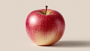 鲜红饱满的单颗新鲜苹果