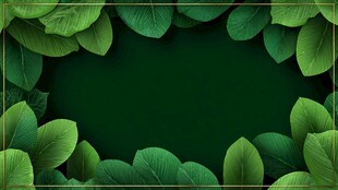 绿叶环绕的清新边框背景