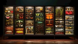 多样昆虫标本展示柜