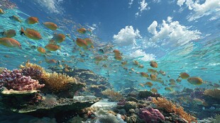 海底斑斓世界 群鱼游珊瑚间