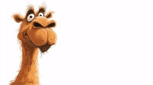 可爱卡通骆驼特写