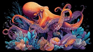 梦幻章鱼的海底奇幻世界