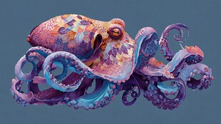 梦幻色彩的奇幻章鱼