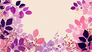 梦幻粉紫花卉边框背景图