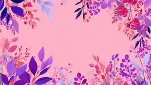 粉色花卉边框背景图