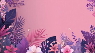粉色梦幻花卉植物背景图