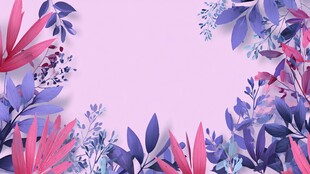 梦幻花卉边框背景图