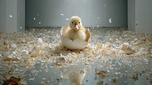 破壳而出的小黄鸭