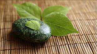 绿叶覆石 尽显自然之美