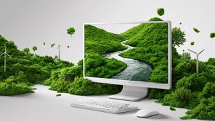 绿色环保主题电脑桌面场景