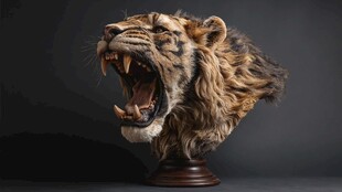 咆哮的老虎标本