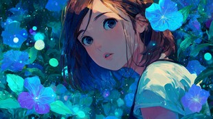 花丛中的梦幻少女