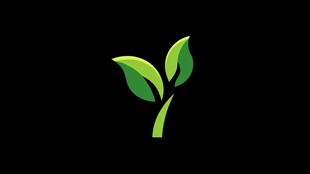 简约绿叶图标设计