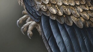 雄鹰羽翼与利爪特写