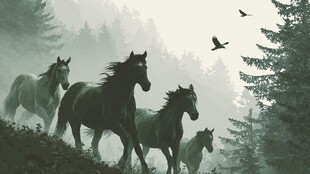 群马山林间奔腾