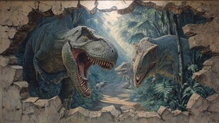 破墙而出的史前恐龙世界