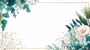 清新花卉边框装饰图案