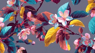 梦幻花卉图案 多彩植物世界