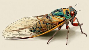 五彩斑斓的蝉特写