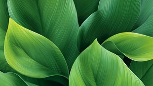 翠绿叶片的生机画面