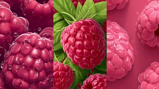 诱人树莓 饱满多汁色彩鲜艳