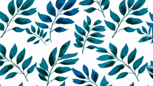 蓝绿叶片无缝图案背景