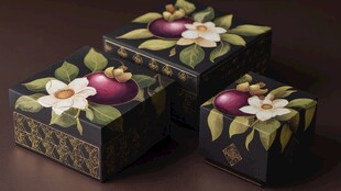 手绘风水果装饰精美礼盒