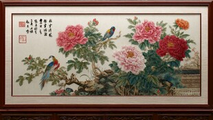 国画牡丹双鸟图