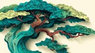 立体纸艺松树艺术造型