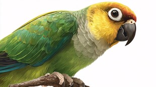 色彩斑斓的鹦鹉栖息枝头