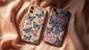 蝴蝶花卉图案手机壳展示